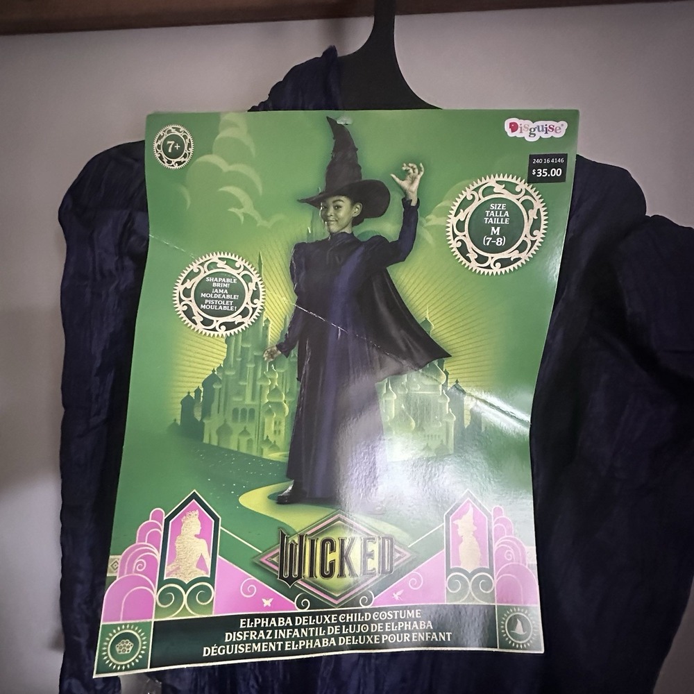 Wicked ELPHABA Deluxe Child Halloween Costume Dress Cape Hat  S 4-6x NWT‎ Witch - Picture 3 of 5